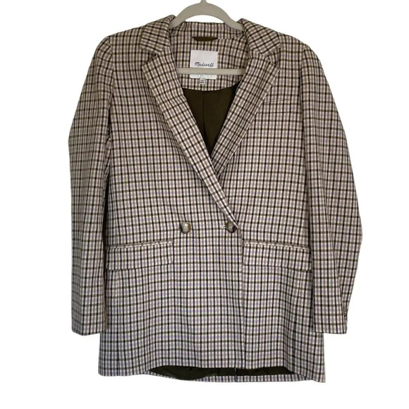 MADEWELL Dorset Blazer in Albermarle Plaid Preppy Academia Size XS Autumn Fall - Picture 3 of 11